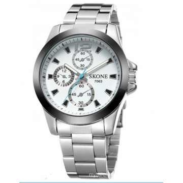 2015 stainless steel band men watch three sub dial